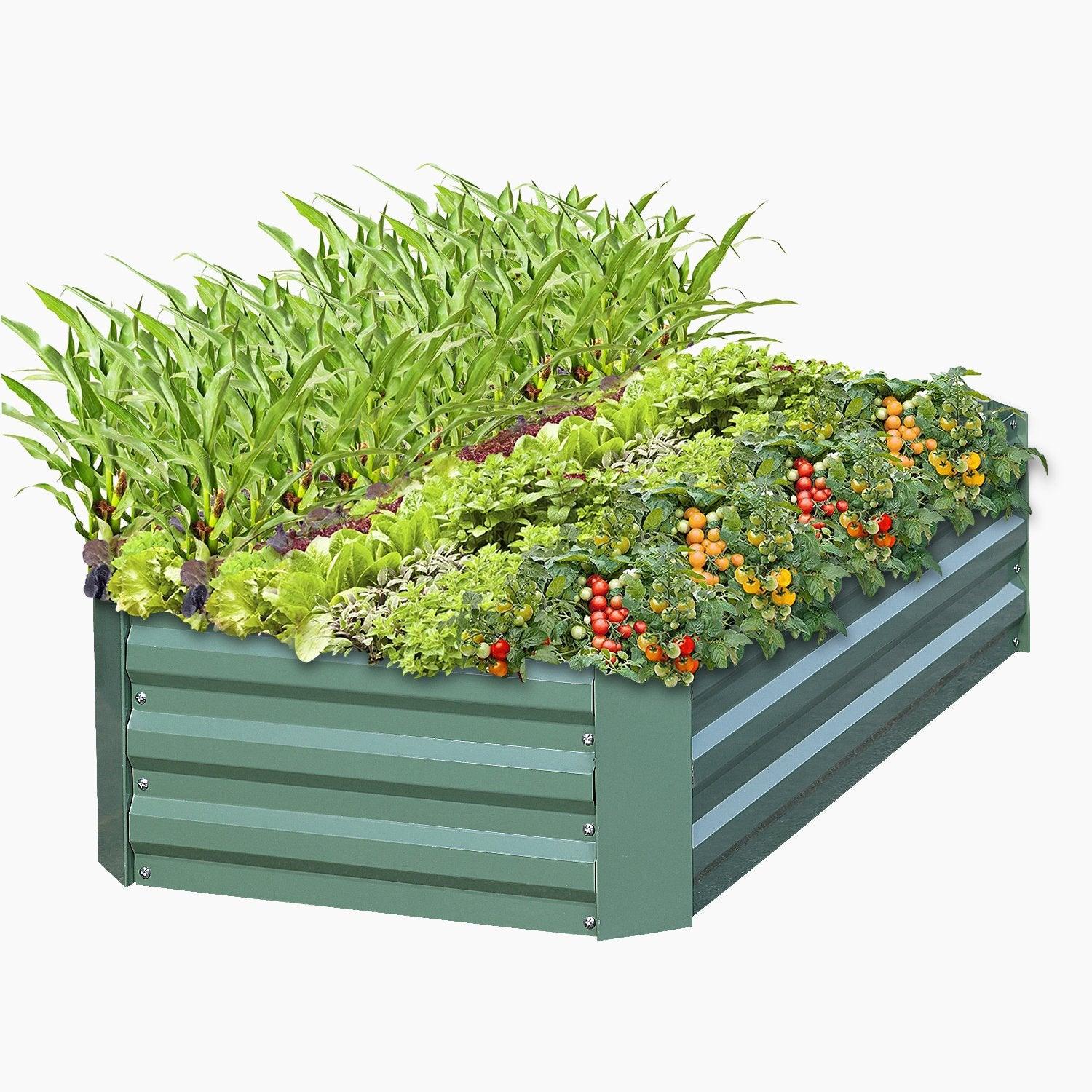 4x4x1/4x2x1/4x3x1 ft. Outdoor Raised Garden Bed- Reinforced Galvanized Steel Planter Box - Aoodor
